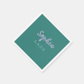 GRÜN Name Mädchen Boss Text LILA elegant Serviette (Ecke)