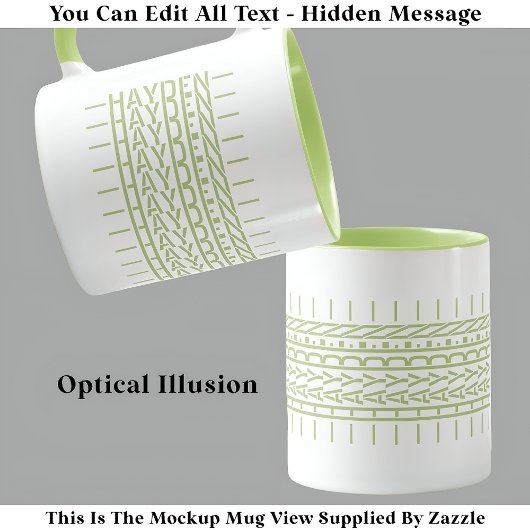Grün Name Versteckte Nachricht Trendy Tasse 121G M