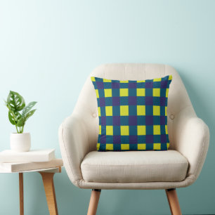 Grün Navy Blau Schachbrettmuster Kissen