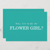 Grün Niedlich wirst du mein Blumenmädchen sein Einladung (Vorne/Hinten)