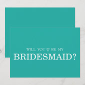 Grün Niedlich wirst du meine Bridesmaid sein Einladung (Vorne/Hinten)