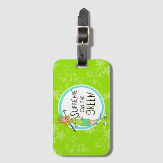 Grün - Oberster Punkt der Grünen Blonde Gepäckanhänger (Vorderseite Vertikal)