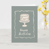 Grün-oliver Glücklicher Geburtstag  Karte (Gelbe Blume)