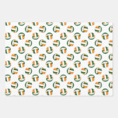 grün orange 3 pc koordiniert Volleyballmuster Geschenkpapier Set (Vorderseite 3)