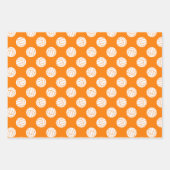 grün orange 3 pc koordiniert Volleyballmuster Geschenkpapier Set (Vorderseite 2)
