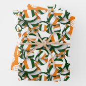 grün orange 3 pc koordiniert Volleyballmuster Geschenkpapier Set (Beispiel)