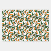 grün orange 3 pc koordiniert Volleyballmuster Geschenkpapier Set (Vorderseite)