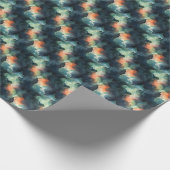 Grün & Orange Abstrakt Geschenkpapier (Ecke)