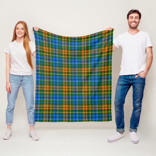 Grün Orange Blau Kariert Tartan Design  Fleecedecke (Beispiel)