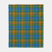 Grün Orange Blau Kariert Tartan Design  Fleecedecke (Vorderseite)