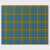 Grün Orange Blau Kariert Tartan Design Geschenkpapier (Flach)