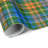 Grün Orange Blau Kariert Tartan Design Geschenkpapier (Rolleneckpunkt)