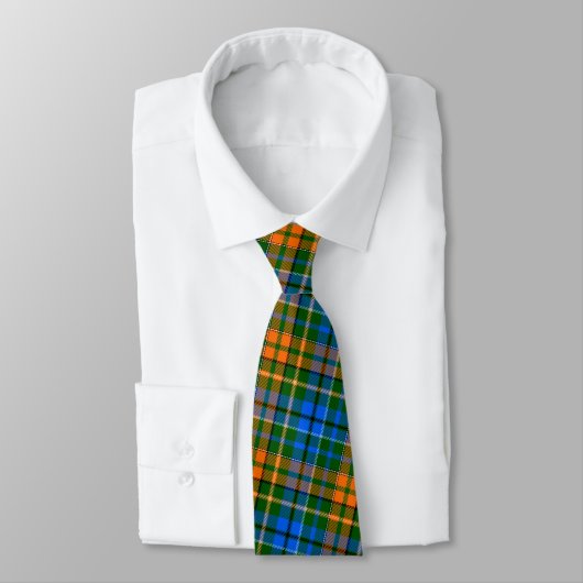 Grün Orange Blau Kariert Tartan Design Krawatte (Gebunden)