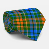 Grün Orange Blau Kariert Tartan Design Krawatte (Gerollt)