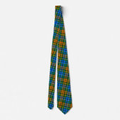 Grün Orange Blau Kariert Tartan Design Krawatte (Rückseite)