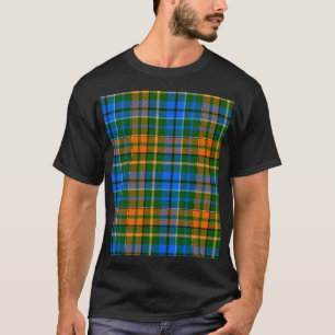 Grün Orange Blau Kariert Tartan Design T-Shirt