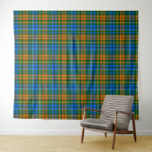 Grün Orange Blau Kariert Tartan Design Wandteppich (Beispiel (Horizontal))
