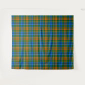 Grün Orange Blau Kariert Tartan Design Wandteppich (Vorderseite (Horizontal))