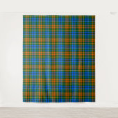Grün Orange Blau Kariert Tartan Design Wandteppich (Vorderseite)