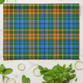 Grün Orange Blau Kariertes Tartan-Design  Geschirrtuch (Gefaltet)