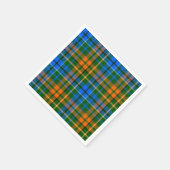 Grün Orange Blau Kariertes Tartan-Design Serviette (Ecke)