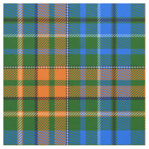 Grün Orange Blau Kariertes Tartan-Design Stoff