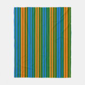 Grün Orange Blau Vertikale Streifen Design Fleecedecke (Vorderseite)