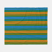 Grün Orange Blau Vertikale Streifen Design Fleecedecke (Vorderseite (Horizontal))