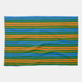 Grün Orange Blau Vertikale Streifen Design Geschirrtuch (Horizontal)