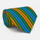 Grün Orange Blau Vertikale Streifen Design   Krawatte (Gerollt)