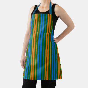 Grün Orange Blau Vertikale Streifen Design Schürze