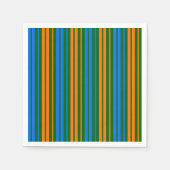 Grün Orange Blau Vertikale Streifen Design   Serviette (Vorderseite)