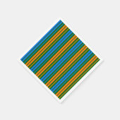 Grün Orange Blau Vertikale Streifen Design   Serviette (Ecke)