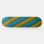 Grün Orange Blau Vertikale Streifen Design Skateboard (Horizontal)