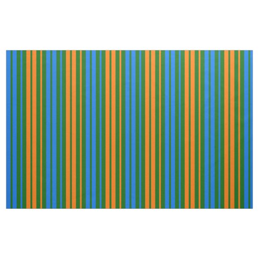 Grün Orange Blau Vertikale Streifen Design   Stoff (Fat Quarter (45,7 x 55,9 cm))