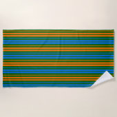 Grün Orange Blau Vertikale Streifen Design   Strandtuch (Vorderseite)