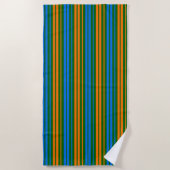 Grün Orange Blau Vertikale Streifen Design   Strandtuch (Vorderseite)