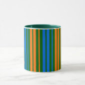 Grün Orange Blau Vertikale Streifen Design Tasse (Zentrum)