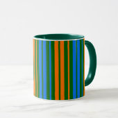 Grün Orange Blau Vertikale Streifen Design Tasse (VorderseiteRechts)