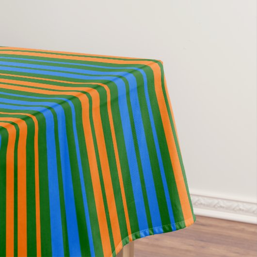 Grün Orange Blau Vertikale Streifen Design   Tischdecke (Beispiel)