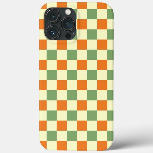 Grün Orange Braun Kariert Gingham-Muster Case-Mate iPhone Hülle (Rückseite)