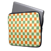 Grün Orange Braun Kariert Gingham-Muster Laptopschutzhülle (Vorderseite Links)