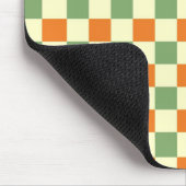 Grün Orange Braun Kariert Gingham-Muster Mousepad (Ecke)