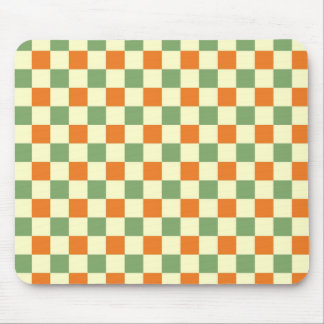 Grün Orange Braun Kariert Gingham-Muster Mousepad