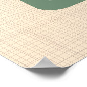 Grün, Orange, Braun, Mittelalter Moderne Abstrakt Poster (Ecke)