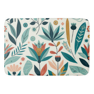Grün Orange Fett Moderne Florale Druckmuster Badematte