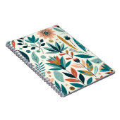 Grün Orange fett Modernes Muster für Blumendruck Notizblock (Rechte Seite)