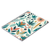 Grün Orange fett Modernes Muster für Blumendruck Notizblock (Linke Seite)