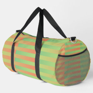 Grün Orange Gestreiftes Muster Groß Duffle Bag