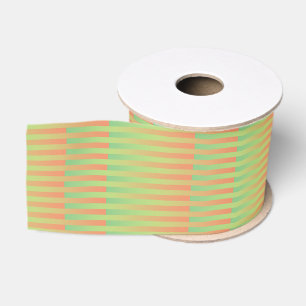 Grün Orange gestreiftes Muster Ripsband